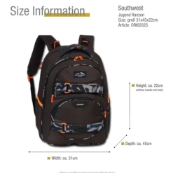 Southwest Ranzen Polyester schwarz ORI6202S