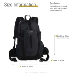 Southwest Wanderrucksack Polyester schwarz ORI6203S