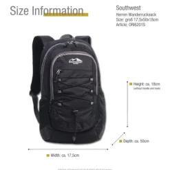 Southwest Wanderrucksack Polyester schwarz ORI6201S