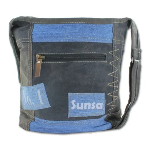 Sunsa Damen Canvas Jeans blau Hobo schwarz OTA204S