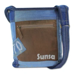 Sunsa Damen Canvas Tasche Jeans Crossbody Hobo Bag blau OTA203N