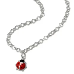 Teenie-Weenie 925 Silber Marienkäfer Kette für Kinder SDK01038