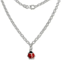 Teenie-Weenie 925 Silber Marienkäfer Kette für Kinder SDK01038