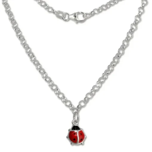 Teenie-Weenie 925 Silber Marienkäfer Kette für Kinder SDK01038