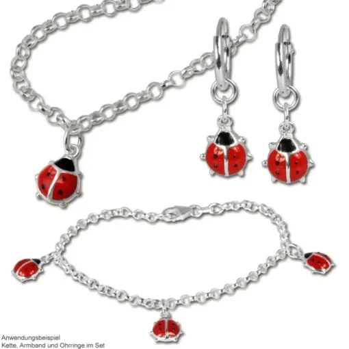 Teenie-Weenie 925 Silber Marienkäfer Kette für Kinder SDK01038