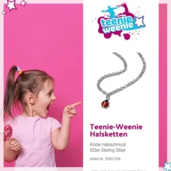 Teenie-Weenie 925 Silber Marienkäfer Kette für Kinder SDK01038
