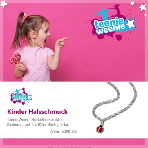 Teenie-Weenie 925 Silber Marienkäfer Kette für Kinder SDK01038