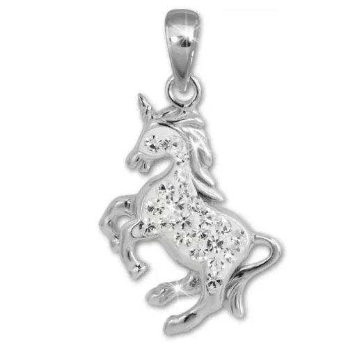 Teenie-Weenie Kettenanhänger Einhorn Zirkonia weiß Kinder 925er Silber SDH458W