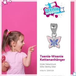 Teenie-Weenie Kettenanhänger Schmetterling rosa für Kinder 925er Silber SDH8102A