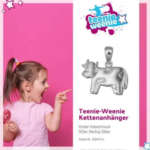 Teenie-Weenie Kettenanhänger Kuh für Kinder 925er Silber SDH414J