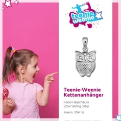Teenie-Weenie Kettenanhänger Eule für Kinder 925er Silber SDH415J