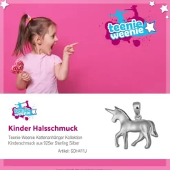 Teenie-Weenie Kettenanhänger Einhorn für Kinder 925er Silber SDH411J