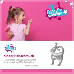 Teenie-Weenie Kettenanhänger Katze für Kinder 925er Silber SDH413J
