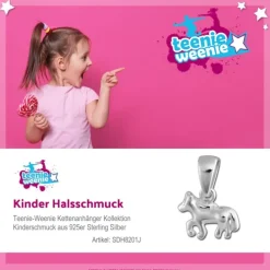 Teenie-Weenie Kettenanhänger Kleines Pferd für Kinder 925er Silber SDH8201J