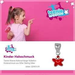 Teenie-Weenie Kettenanhänger Seestern rot für Kinder 925er Silber SDH8101R