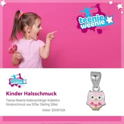 Teenie-Weenie Kettenanhänger Eule rosa für Kinder 925er Silber SDH8103A