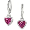 Teenie-Weenie Kinder Ohrhänger Herzchen Zirkonia pink 925er Ohrring SDO016P