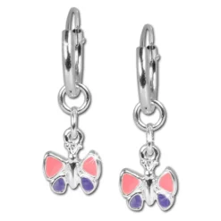 Teenie-Weenie Kinder Ohrring Creole Schmetterling Silber SDO077