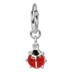 Teenie-Weenie Kinder Ohrring Creole Marienkäfer 925 Silber SDO073