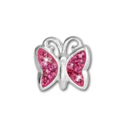 Teenie-Weenie Kinder Ohrringe Schmetterling Zirkonia rosa 925er SDO094A