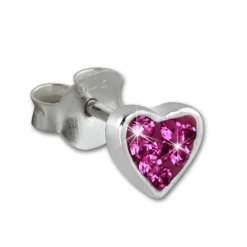 Teenie-Weenie Kinder Ohrringe Herzchen Zirkonia pink 925er SDO009P