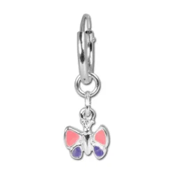 Teenie-Weenie Kinder Ohrring Creole Schmetterling Silber SDO077
