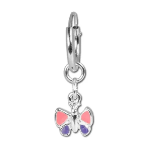 Teenie-Weenie Kinder Ohrring Creole Schmetterling Silber SDO077
