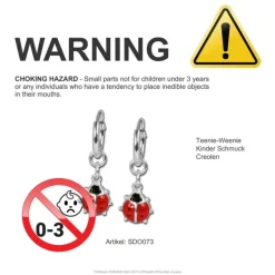 Teenie-Weenie Kinder Ohrring Creole Marienkäfer 925 Silber SDO073