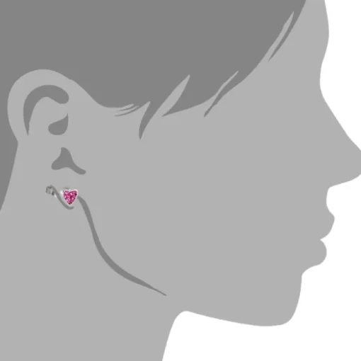 Teenie-Weenie Kinder Ohrringe Herzchen Zirkonia pink 925er SDO009P