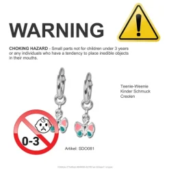 Teenie-Weenie Kinder Ohrring Creole Schmetterling Silber SDO081