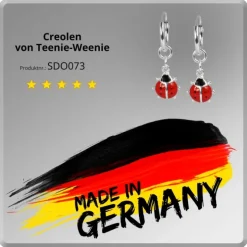 Teenie-Weenie Kinder Ohrring Creole Marienkäfer 925 Silber SDO073