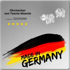 Teenie-Weenie Kinder Ohrringe Schmetterling Zirkonia weiß 925er SDO094W