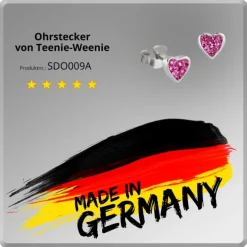 Teenie-Weenie Kinder Ohrringe Herzchen Zirkonia rosa 925er SDO009A