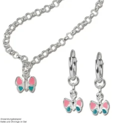 Teenie-Weenie Kinder Ohrring Creole Schmetterling Silber SDO081