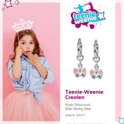 Teenie-Weenie Kinder Ohrring Creole Schmetterling Silber SDO077
