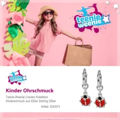 Teenie-Weenie Kinder Ohrring Creole Marienkäfer 925 Silber SDO073