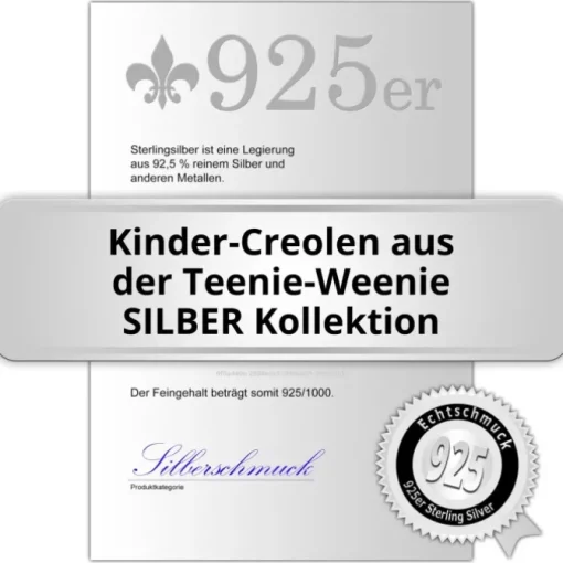 Teenie-Weenie Kinder Ohrring Creole Herz 925 Silber SDO076