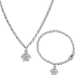 Teenie-Weenie Kinder Schmuck Set Engel Zirkonia weiß 925 Silber SDS19W