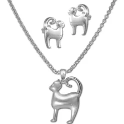 Teenie-Weenie Kinder Schmuck Set Kätzchen Kette und Ohrringe 925er SDS49113