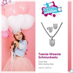 Teenie-Weenie Kinder Schmuck Set Eule Kette und Ohrringe 925 Silber SDS49133