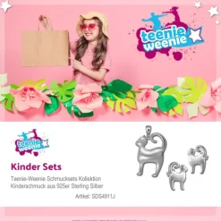 Teenie-Weenie Kinder Schmuck Set 925 Silber Kätzchen SDS4911J
