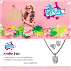 Teenie-Weenie Kinder Schmuck Set Eule Kette und Ohrringe 925 Silber SDS49133