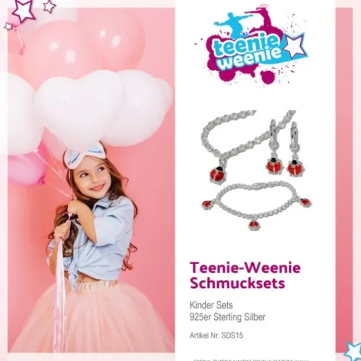Teenie-Weenie Kinder Schmuck Set 925 Silber Marienkäfer SDS15