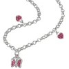 Teenie-Weenie Kinder-Kette Schmetterling/Herzen Zirkonia 925 Silber SDK01838