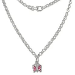 Teenie-Weenie Kinder-Kette Schmetterling Zirkonia 925 Silber SDK01538