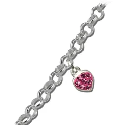 Teenie-Weenie Kinder-Kette Schmetterling/Herzen Zirkonia 925 Silber SDK01838