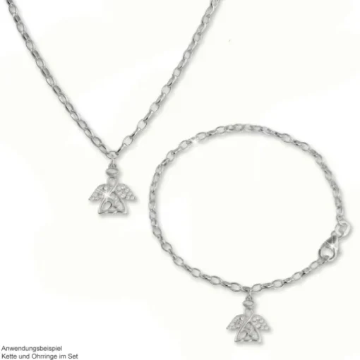 Teenie-Weenie Kinder-Kette Engel Zirkonia weiß 925 Silber SDK01638