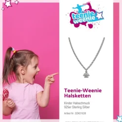 Teenie-Weenie Kinder-Kette Engel Zirkonia weiß 925 Silber SDK01638