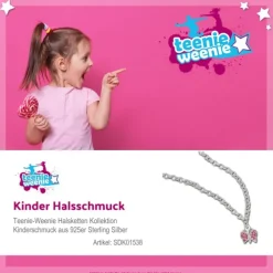 Teenie-Weenie Kinder-Kette Schmetterling Zirkonia 925 Silber SDK01538