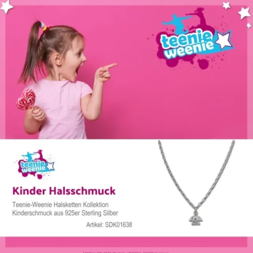 Teenie-Weenie Kinder-Kette Engel Zirkonia weiß 925 Silber SDK01638
